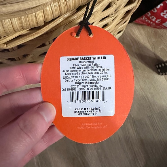 NWT SOLD OUT Opalhouse Target Jungalow RARE Rattan XL Storage Basket Bin w/ Lid - Picture 10 of 10
